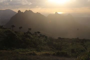 Sunset in Mauritius, view from mount Le Pouce