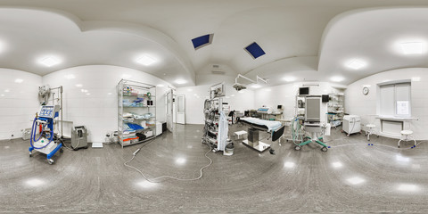 A view of 360 rooms for childbirth and intensive care for women during childbirth. Equipment for...