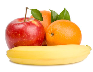 Fruits isolated on white
