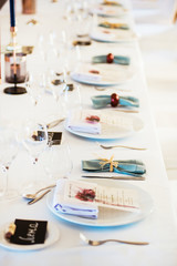 Table served for a banquet