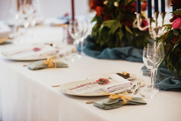 Table served for a banquet