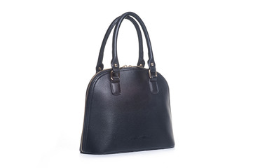 Naklejka premium egant brown leather woman's handbag isolated on white background