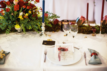 Table served for a banquet