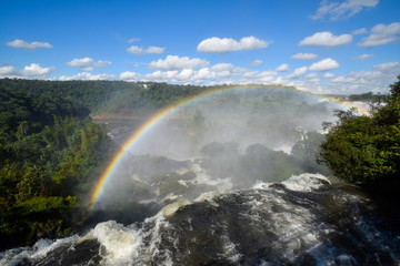 Rainbow over the Iguazu falls (Argentina)