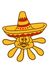 kopf mexiko mexikaner sombrero mustache hut party südamerika comic cartoon lebendig gesicht blume blüten frühling hübsch schön blätter pflanze natur clipart