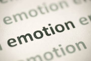 Obraz premium word emotion printed on paper macro