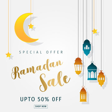 Ramadan sale design vector. Ramadan special offer.