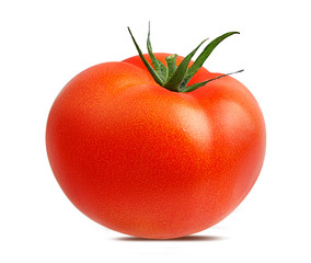 Fresh tomato isolated on white background with clipping path