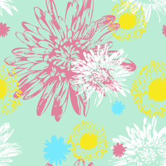 Fototapeta na wymiar Vector Seamless Floral Pattern
