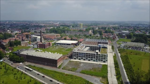 Vue a&eacute;rienne d'un quartier en r&eacute;novation