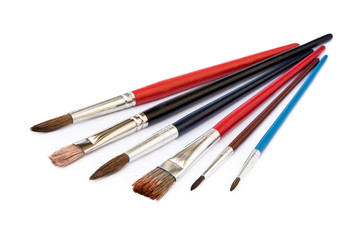 Fototapeta premium Set of paint brushes isolated on a white background