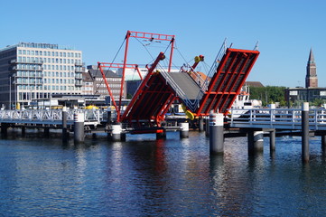 folding Bridge in the city of Kiel 