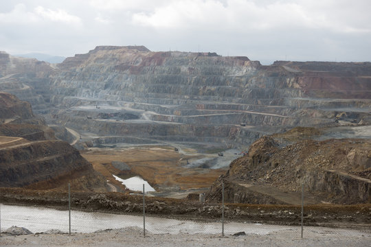 Open pit mining in Cerro Colorado, Riotinto, Huelva, Spain