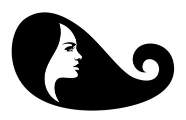 Black woman head on a white background