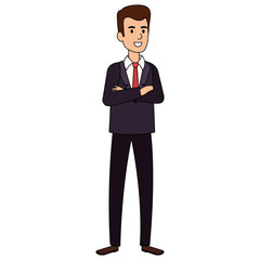 Obraz premium businessman avatar character icon vector illustration design