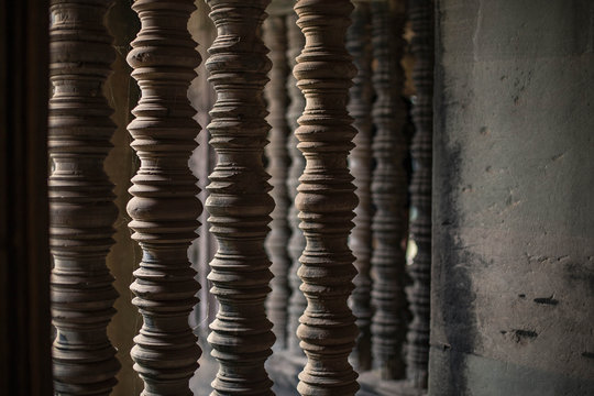 Details of the Bayone temple, Angkor Wat, Siem Reap, Cambodia.