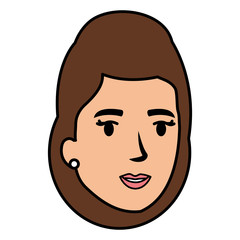 beautiful woman head avatar character vector illustration design