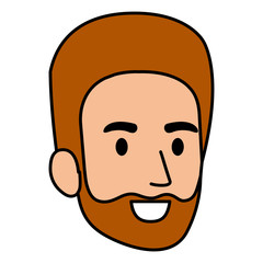 young man head avatar character vector illustration design