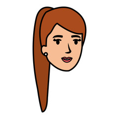 beautiful woman head avatar character vector illustration design