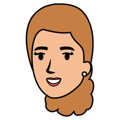 beautiful woman head avatar character vector illustration design