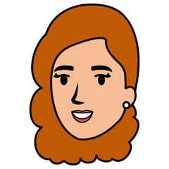 beautiful woman head avatar character vector illustration design