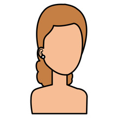 beautiful and young woman shirtless character vector illustration design