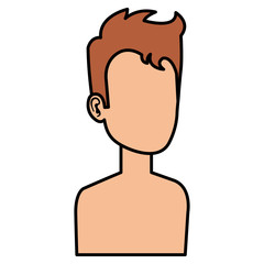 young man shirtless avatar character vector illustration design