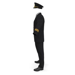 Airline Pilot Uniform on white. 3D illustration