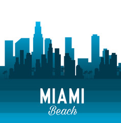 miami beach cityscape scene vector illustration design