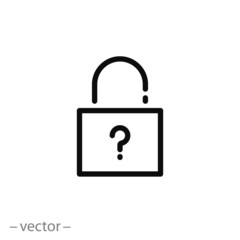 Lock line icon - vector illustration eps10