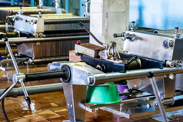 Industrial cartridge filter mechanism at winery