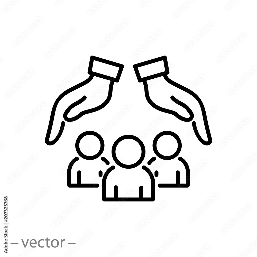 Wall mural safe peoples, icon vector