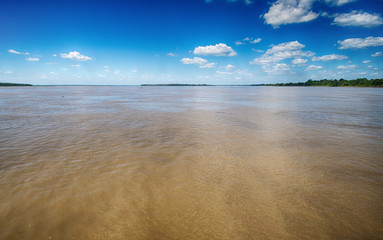 Panoramic view over the Amazon river near Iquitos
