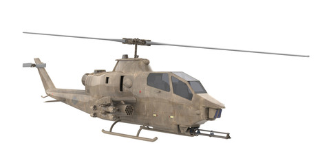 Fototapeta na wymiar Military helicopter isolated on White background - 3d rendering