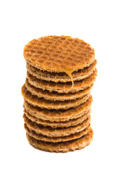 Dutch caramel waffles isolated