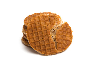 Dutch caramel waffles isolated