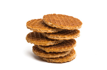 Dutch caramel waffles isolated