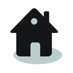 home or house simple flat black vector icon, real estate or housing concept