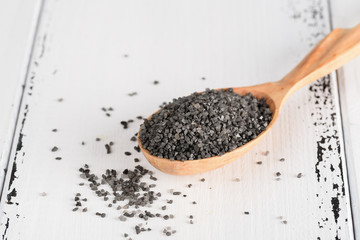 Himalayan black rock salt used in South Asia, the Himalayas, Pakistan