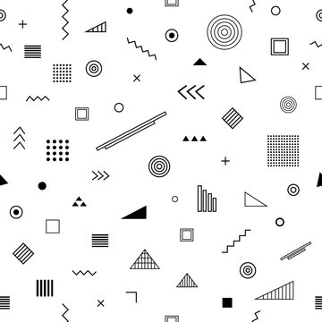 Seamless pattern with memphis style