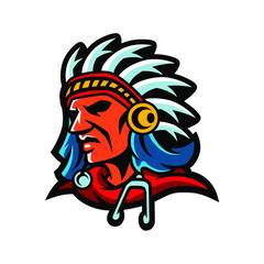 Indian Mascot Design Vector