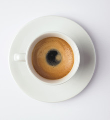 cup with coffee top view
