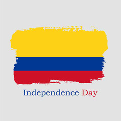Fototapeta premium Vector Illustration. Hand draw Colombia flag. National Colombia banner for design. Independence Day of Colombia