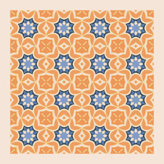 Fototapeta na wymiar modern bright color abstract geometric pattern, vector seamless from abstract forms in orange blue , endless texture for printing onto fabric, web page background, paper, invitation