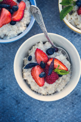 Family breakfast with honeysuckle berries