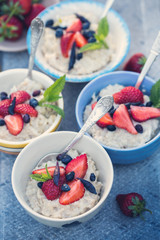 Family breakfast with berries