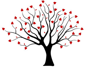 Fototapeta premium Tree with hearts isolated on white