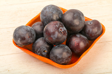 Ripe fresh plums
