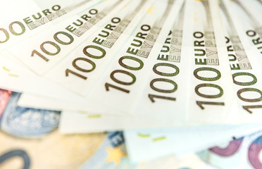 Euro Money Banknotes, pile of paper euro banknotes