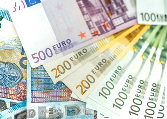 Euro Money Banknotes, pile of paper euro banknotes